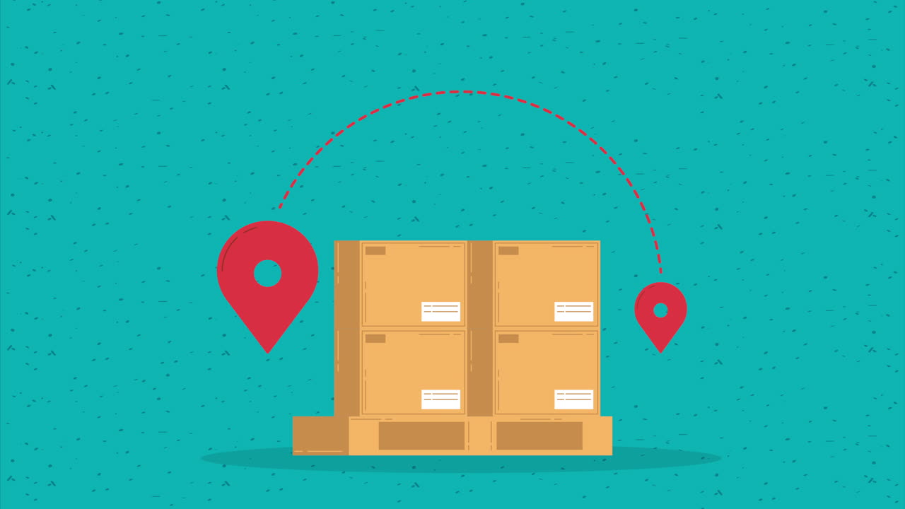 배달 상자 카튼 스택 애니메이션