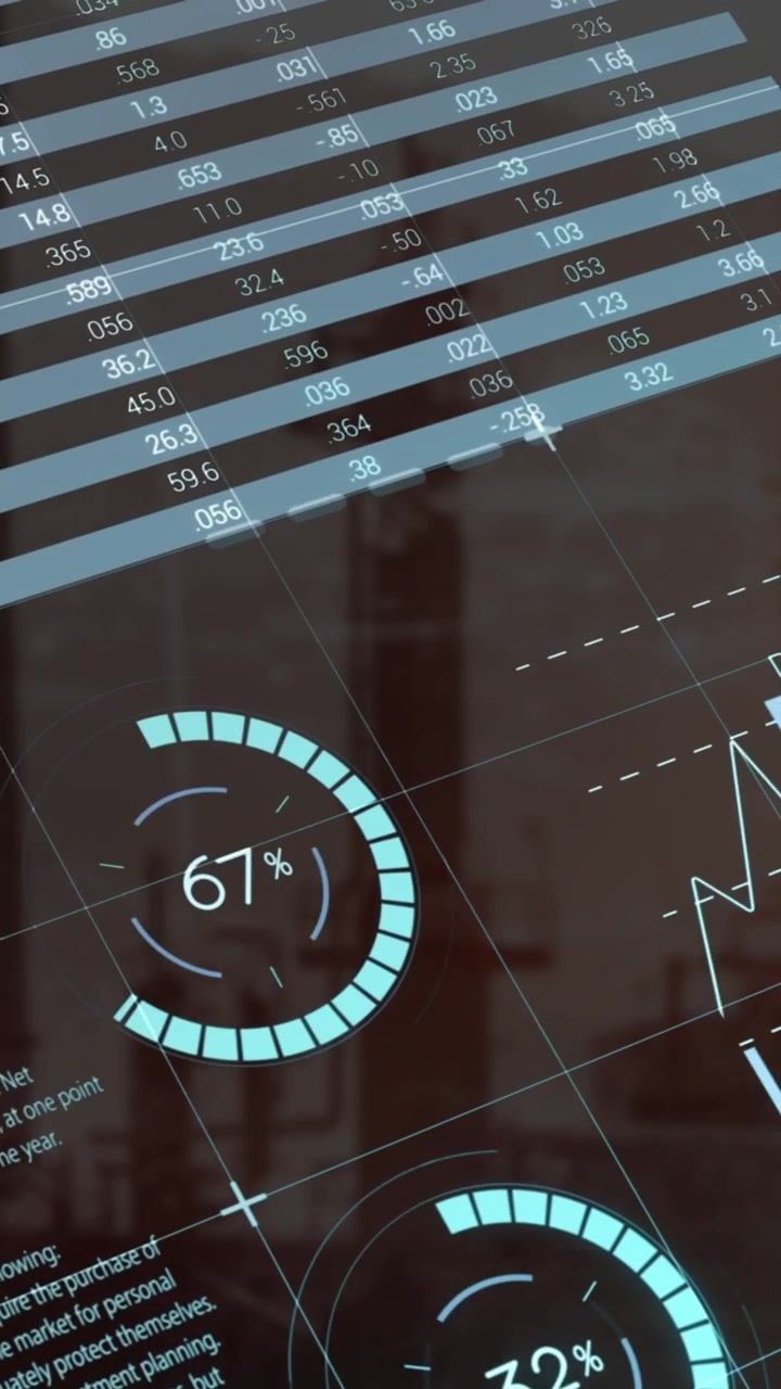 Animation of statistical data processing over grid network against construction site