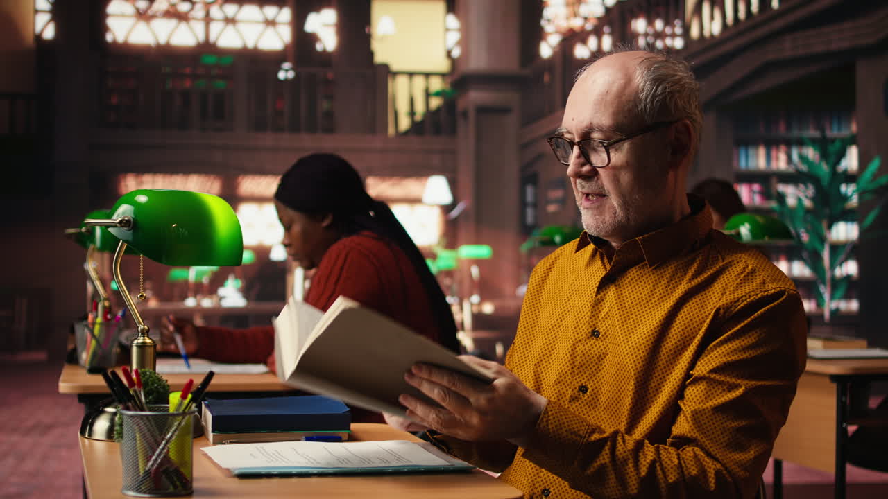 People Reading in a Library