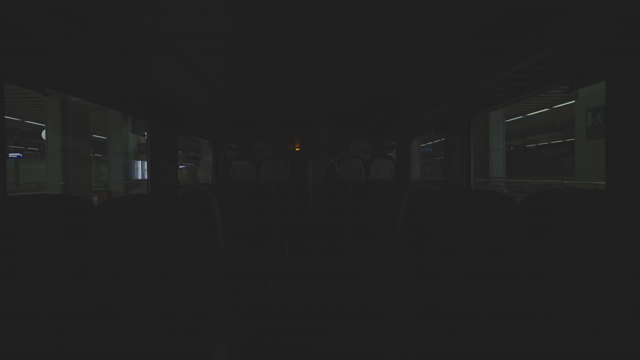 Empty Train Car at Night