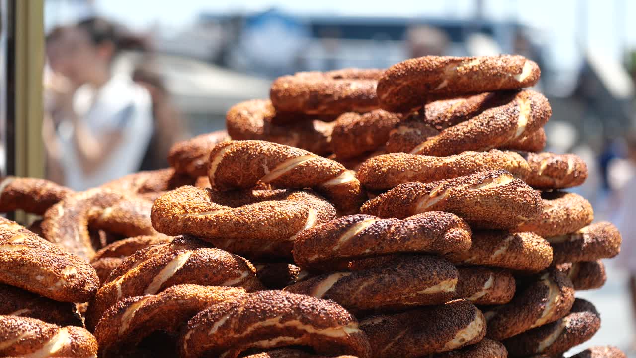 Pile of Simit (Turkish Bagels)