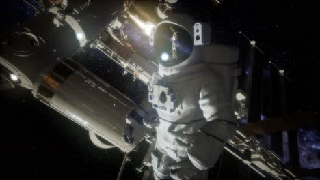 astronaut outside the international space station on a spacewalk