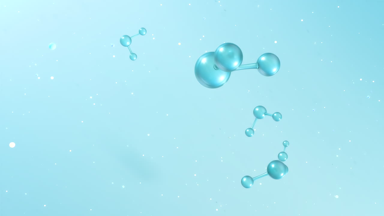 분자 구조, 생명공학 개념, 3d 렌더링