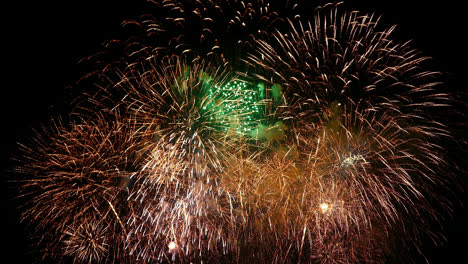 hermosa celebración abstracto colorido espectáculo de fuegos artificiales en el fondo de la noche