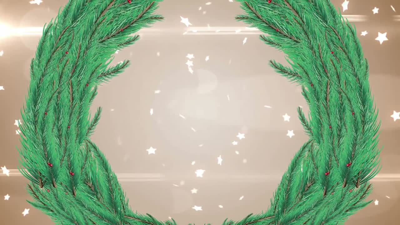 떨어지는 별 위에서 크리스마스 장식의 애니메이션