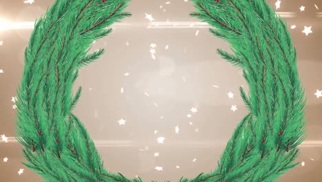 Animation-of-christmas-decoration-over-falling-stars