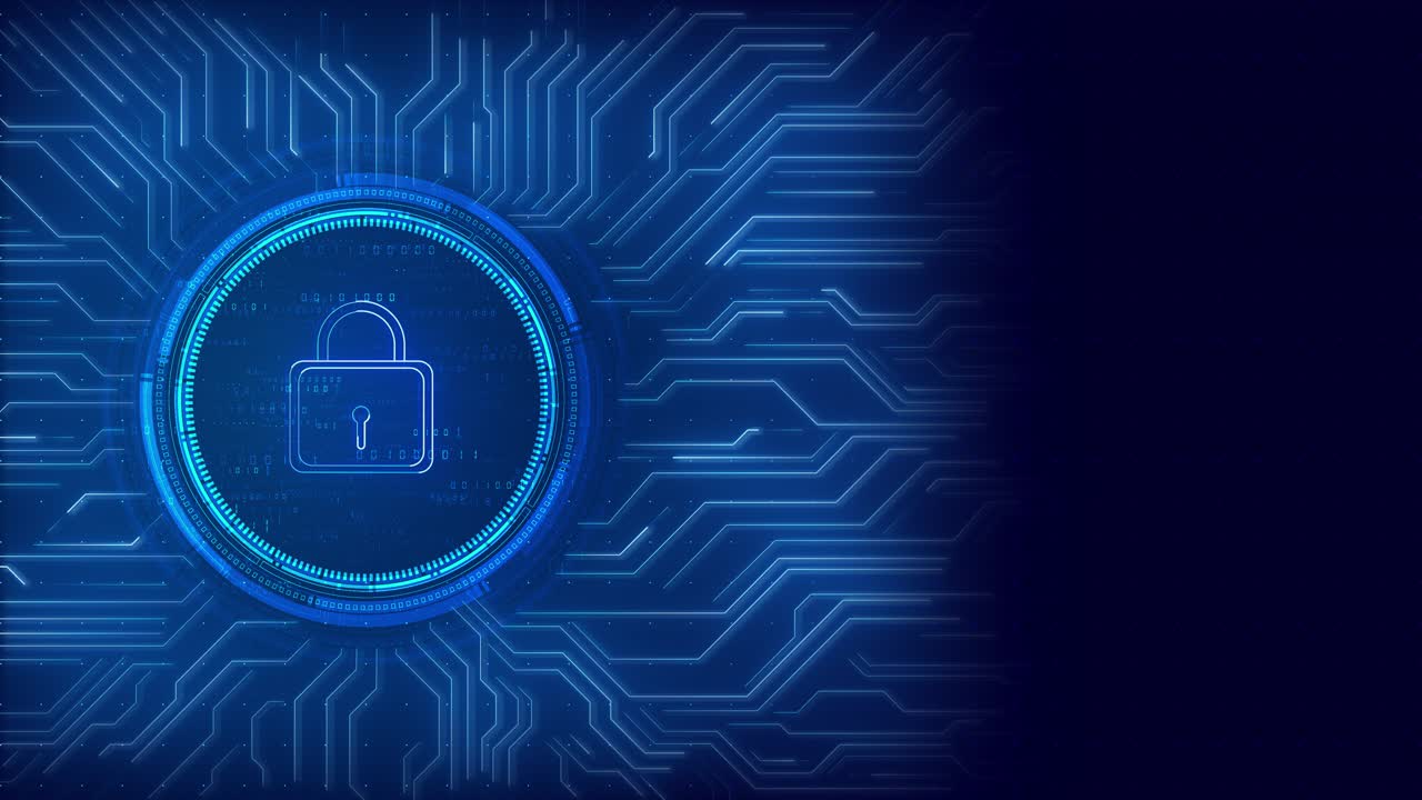 Cybersecurity lock graphic design