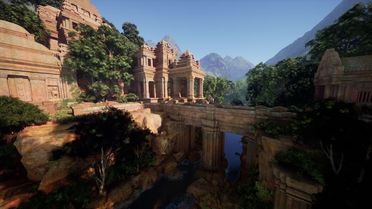 ruinas de templos antiguos en una selva exuberante