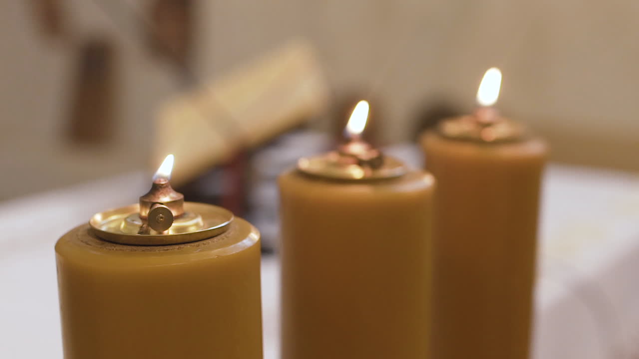 Church Candles Burning in Representation