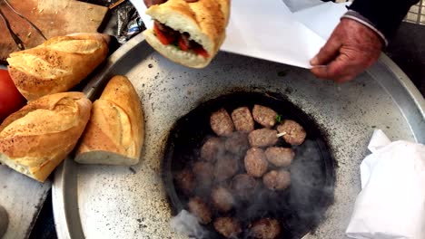 meatball in turkish outdoor style