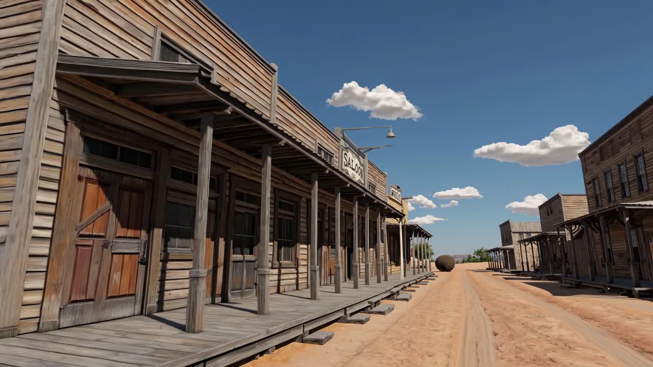 Dusty Old West Town Scene