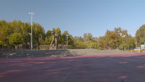 the monument of courage in tashkent, uzbekistan dedicated to the strongest earthquake of 1966