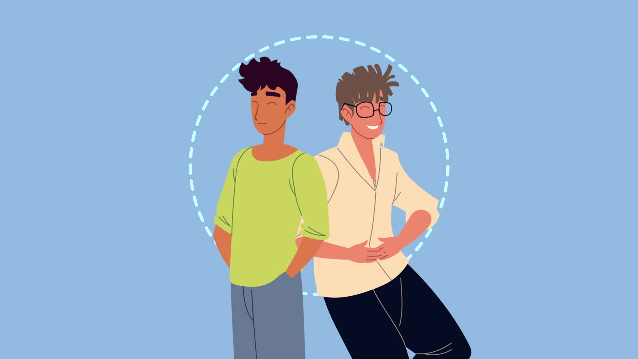 animación de mejores amigos con chicos