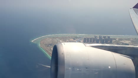 maldives top aerial view from airplane