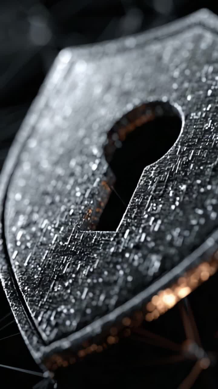Intricately Designed Shield Featuring a Keyhole, Symbolizing Security and Protection Against Digital Threats and Vulnerabilities