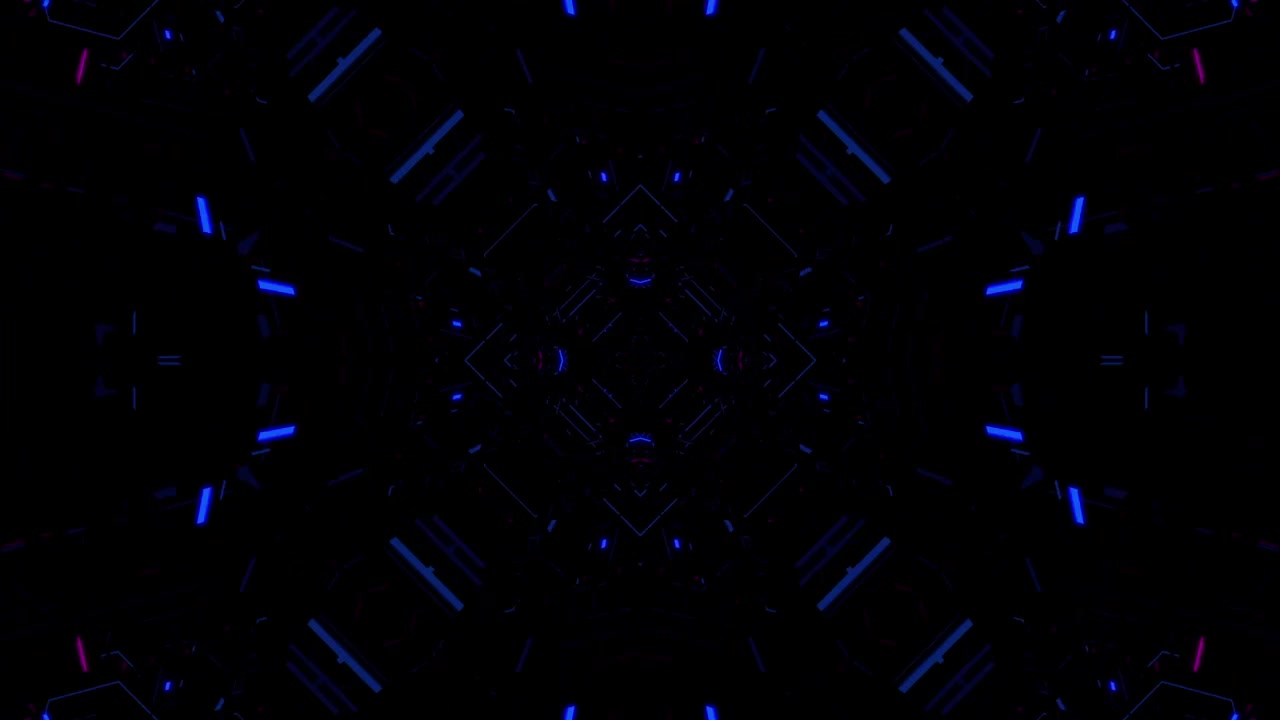 Abstract Neon Geometric Tunnel Animation