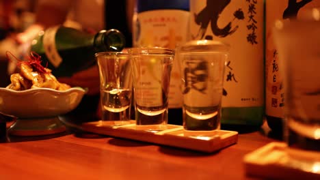 sequential sake serving in a traditional setting