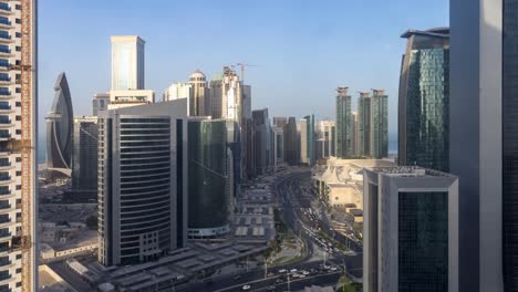 doha cityscape - sunset timelapse