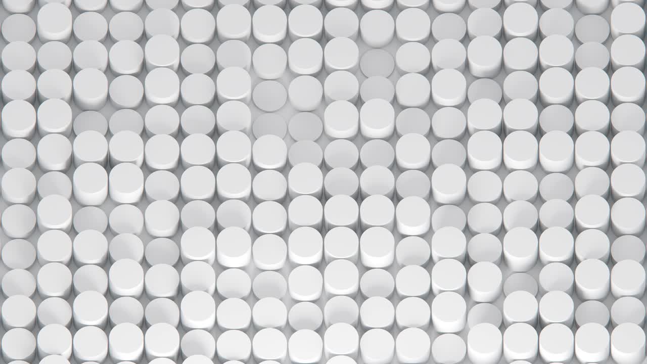 fondo blanco cilindros animados sin costuras, para la presentación de negocios. bucle de animación de renderización 3d. uhd 3840x2160