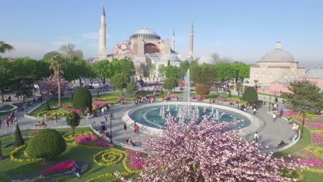 vista aérea de hagia sophia en estambul, turquía. 12 de junio de 2015