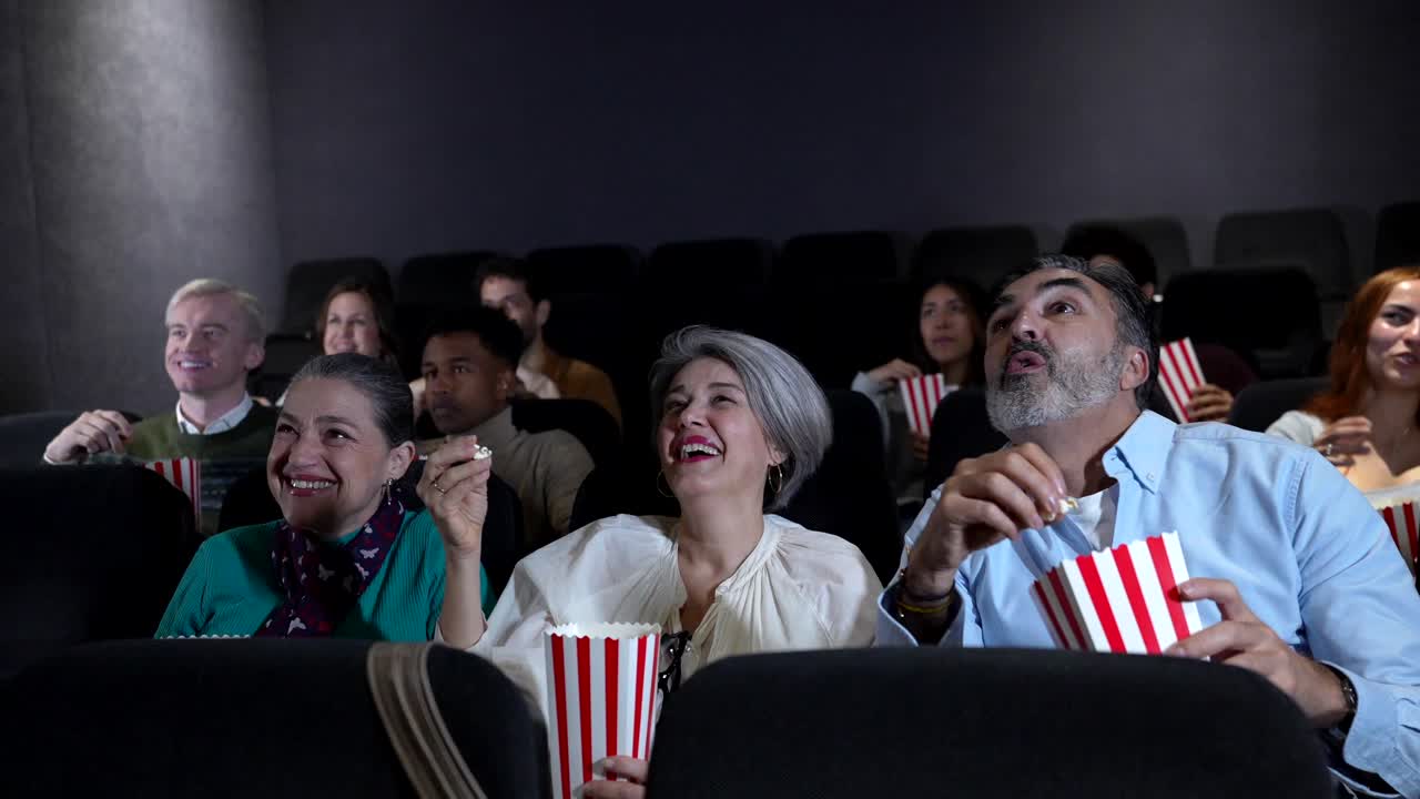 People Enjoying a Movie in a Theater