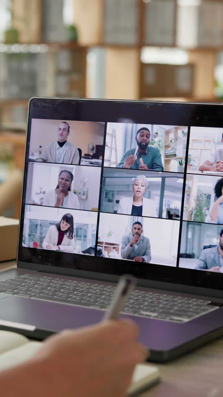 Video conference on laptop