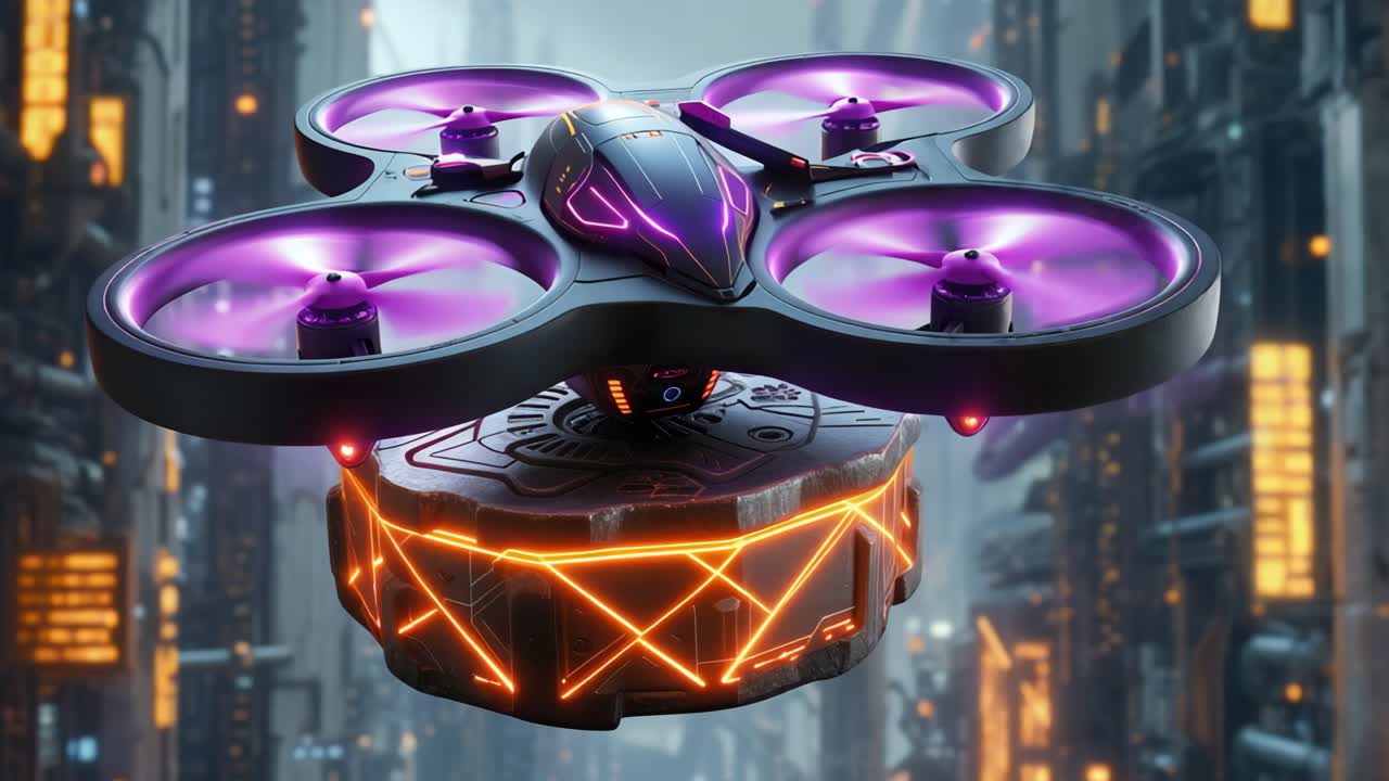 사이버 크 도시에서 미래의 드론 배달