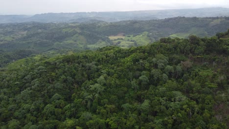 aerial view of the mountainous region between the city of moca and the northern coast of the dominican republic