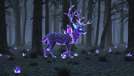 crystalline forest deer