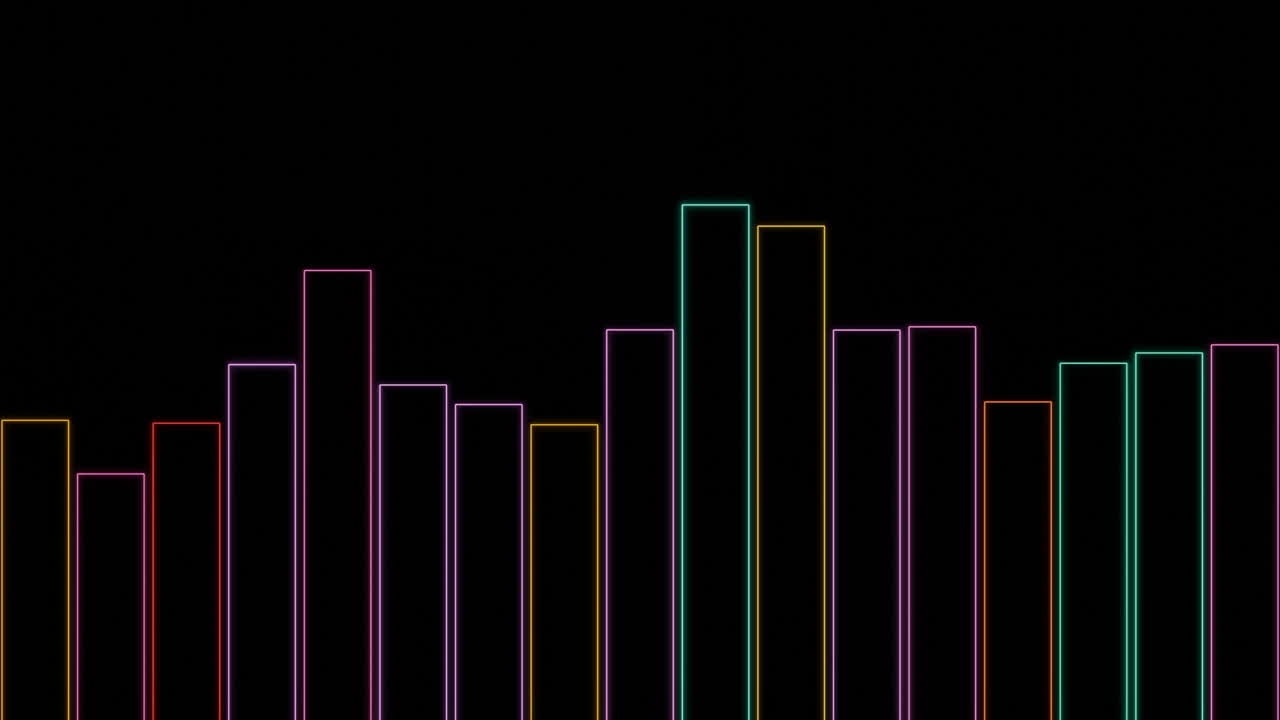 gráfico de barras de neón