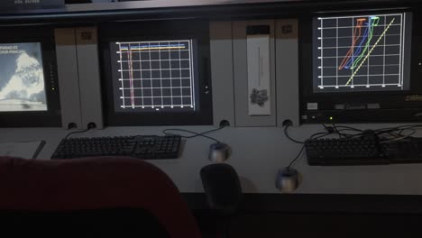 estación de trabajo de la torre de control de los años 80 sitio de lanzamiento