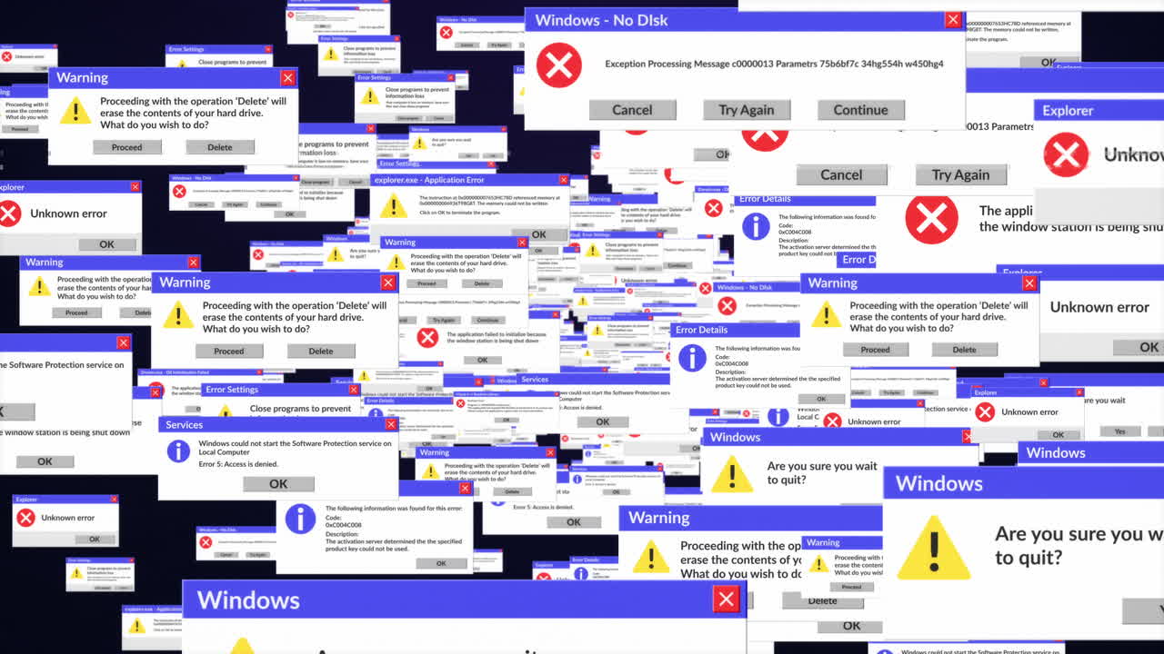 Windows Error Pop-Ups Chaos