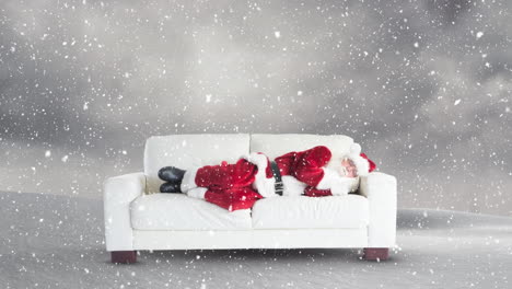 la nieve cayendo y santa claus