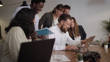 business team doing strategic planning work inside modern office - entrepreneurship concept