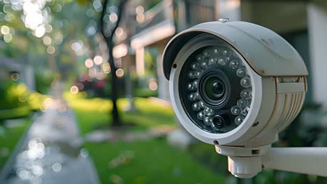 outdoor security camera monitoring residential area