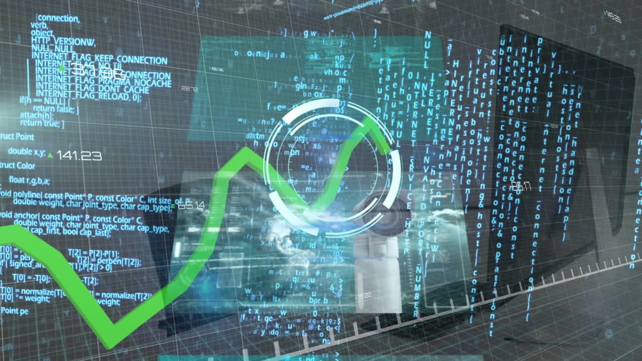 Animation of data processing and scope scanning over office