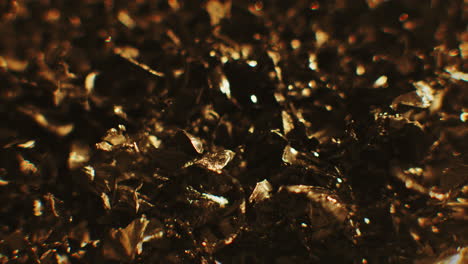 golden color metallic raspings erratic movement