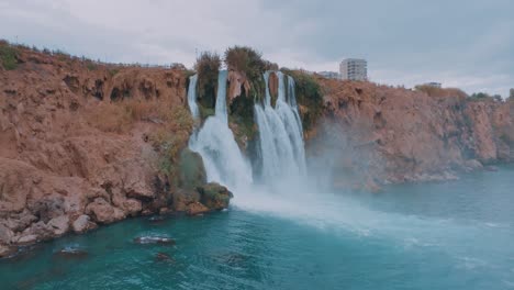 stunning waterfall cascading into the sea