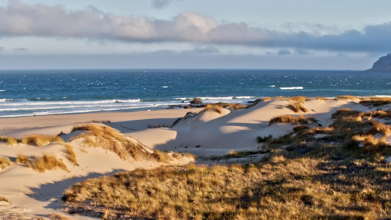 View of coastline and dunes in Portugal during daytime
