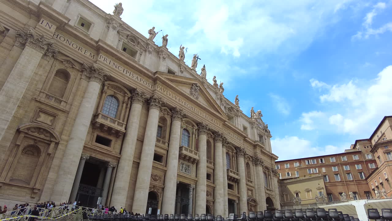 Rome, Italy - July 16, 2022: View of the Basilica of Saint Peter in St. Peter's Square