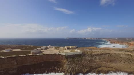 Grandes-Olas-En-El-Punto-Más-Al-Sur-Oeste-De-Europa,-Cabo-De-São-Vicente-Y-Sagres-En-El-Algarve,-Portugal