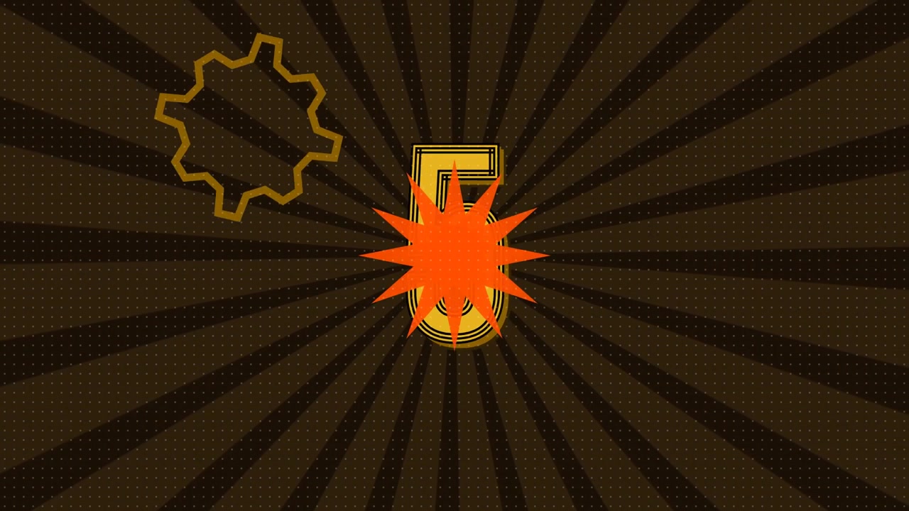 Animated Countdown Timer with Retro Sunburst Background