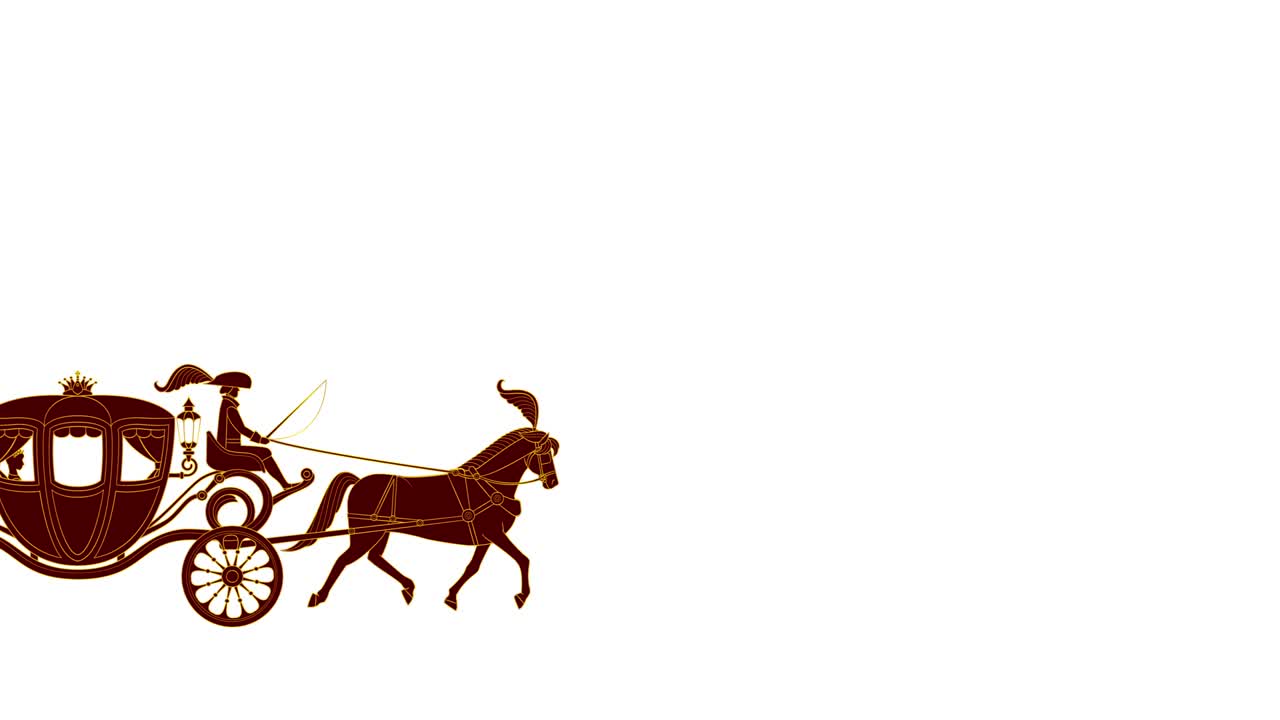 유럽 양식 의 마차 와 공주 의 일러스트레이션