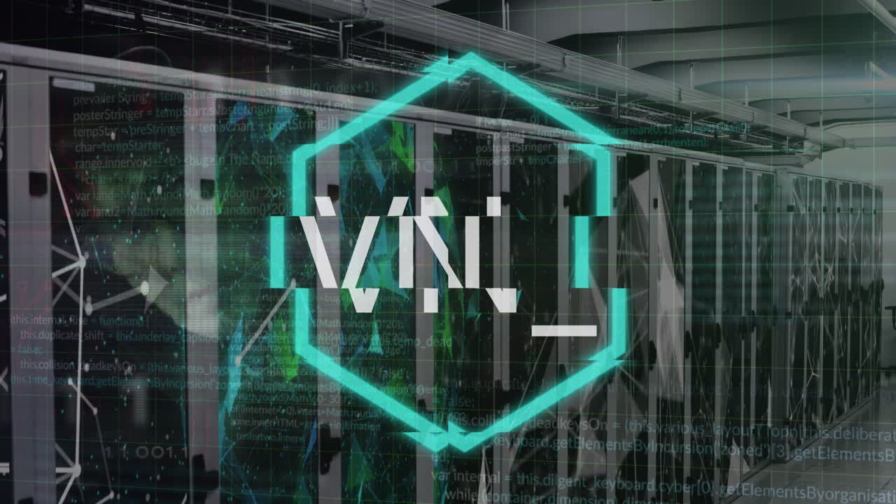 animación de texto nft, procesamiento de datos a través de servidores informáticos