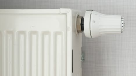 white radiator with thermostat