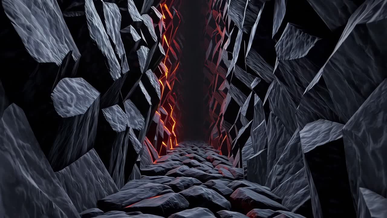 Abstract Lava Cave Tunnel