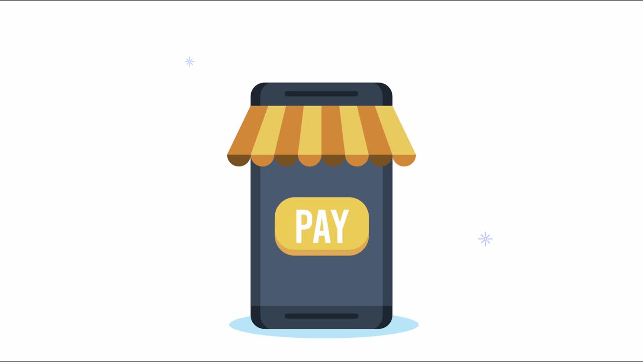 animazione di e-commerce con carrello della spesa nello smartphone