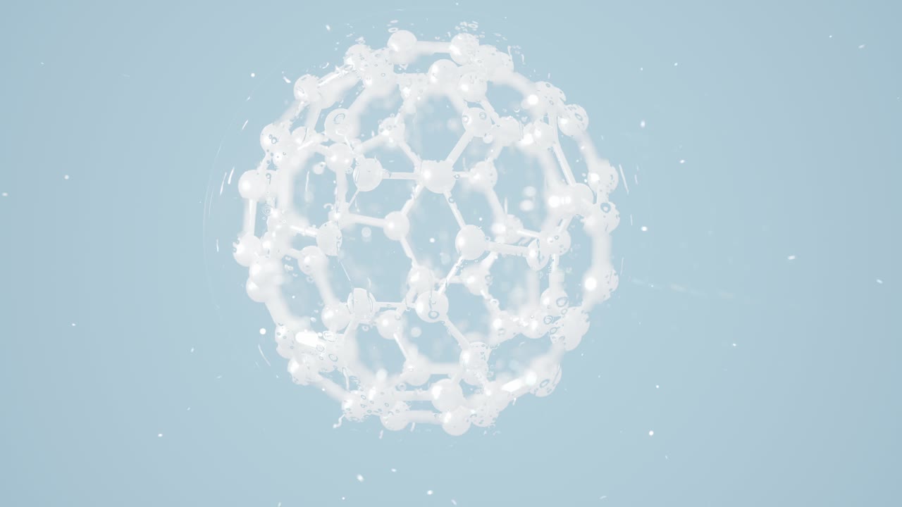 Chemical Molecule With Blue Background, 3D Rendering