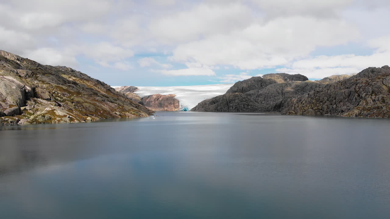 A huge glacier lake in Norway