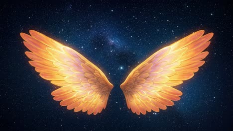 A Stunning Visual of Majestic Wings Spreading Across the Celestial Cosmos, Glowing Radiantly Against a Beautiful Starry Background